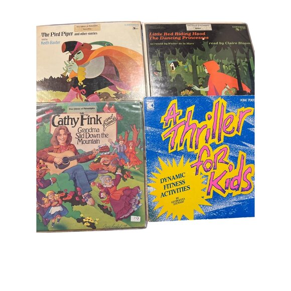 Vintage Record Lot 33 1/3 Disco Big Bird Peter and Wolf Pied Piper Cathy Fink - Picture 3 of 5